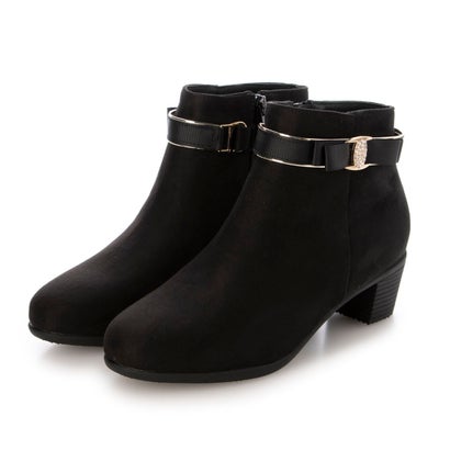 マフモフ Mafmof Realta(レアルタ)4.5cmソール高グリップ機能リボンベルト2WAYショートブーツ （ブラッ..