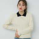 コカ coca 配色ニットポロシャツ (Ivory)