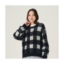 ピッタリ Pitta Re:) 【Pitta Re:)】 ジャカードニットプルオーバー チェック レディース (ブラック)(4)