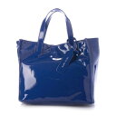カシュカシュ cache cache ソフトエナメルスクエア手提げトートS (BL)(4)