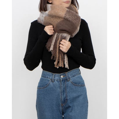 カシュネ cache nez リサイクルポリブロックチェックストール （BR）