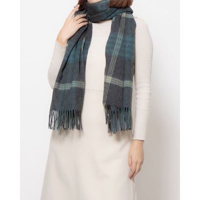 カシュネ cache nez ウールメニーチェックストール （GY）