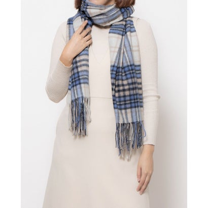 カシュネ cache nez ウールチェックストール （BL）
