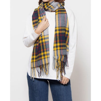 カシュネ cache nez ウール混チェックストール （GY）