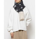 カシュネ cache nez リサイクルポリ星柄ジャカードストール (BK)