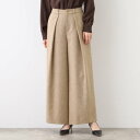 インディヴィ INDIVI 【日本製】ツイードワイドタックパンツ (オーク(434))