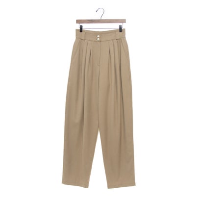  CLANE WIDE BELT TUCK PANTS/BEIGE/0 BEIGE