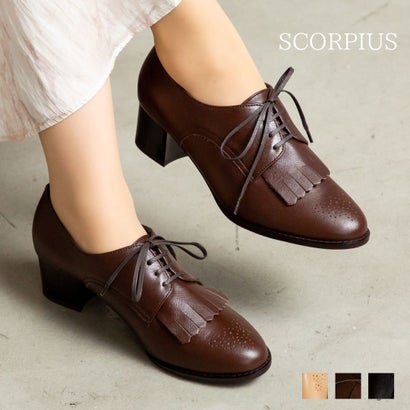 スコーピウス SCORPIUS 【SCORPIUS】 ヒール アップ キルト パンプス （ブラウン）