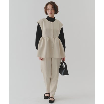 ティティベイト titivate ストレッチ美脚テーパードパンツ (ライトベージュ) ティティベイト titivate ストレッチ美脚テーパードパンツ (ライトベージュ)