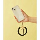 ハシバミ HASHIBAMI ウィンドベル 全機種対応 スマホ ハンドストラップ スマホリング スマホストラップ 本革 リングタイプ (ブラック)
