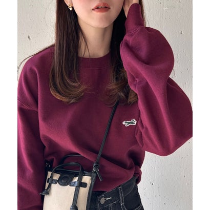 ザフォックスコレクション THE FOX COLLECTION 【THE FOX】basic Crew sweat キツネワッペン トレーナー 無地 スウェット (ワイン) ザフォックスコレクション THE FOX COLLECTION 【THE FOX】basic Crew sweat キツネワッペン トレーナー 無地 スウェット (ワイン)