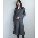 組曲 【WEB限定】ELENA襟付き セットアップワンピ (チャコールグレー系)