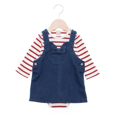 プティマイン petit main 【Disney】耳付きジャンスカセット【返品不可商品】 （ブルー）