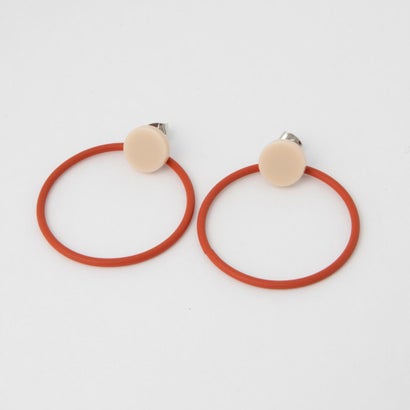 スリーフォータイム Three Four Time バイカラーリングピアス （レッド）