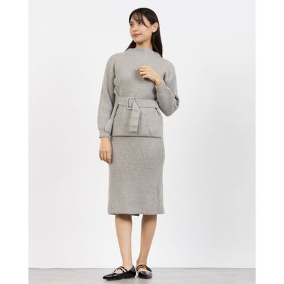 トーナル TONAL ウェストベルトハイネックニット×タイトスカートSET