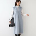 インディヴィ INDIVI 【日本製】ヘアリーキーネックジャンパードレス (ブルー(091))
