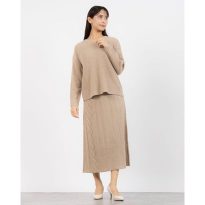 トーナル TONAL VネックニットxケーブルニットスカートSET