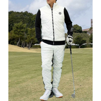 トップイズム TopIsm ゴルフ 中綿上下セットアップ メンズ ゴルフウェア GIORNO SEVEN ジョルノセブン アウター 中綿ジャケット ブルゾン ゴルフパンツ 秋冬 （1-ホワイト）