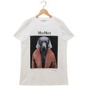 マックスマーラ Max Mara Tシャツ カットソー チプリア ホワイト ピンク レディース Max Mara 2421946071600 012 (ROSA SCURO)(4)