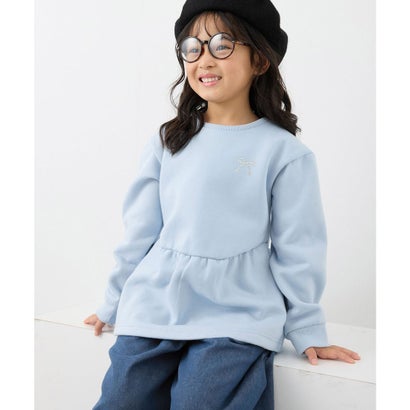 ロペピクニックキッズ ROPE' PICNIC KIDS 【KIDS】裏起毛ペプラムトップス （サックス（48））