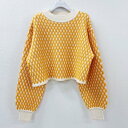 エイチシーエーイー HCAE JACQUARD SHORT KNIT TOP (WHITE x YELLOW)