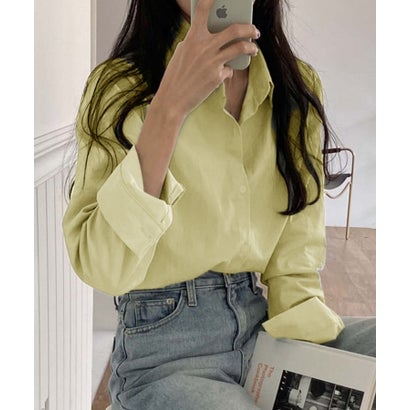 楽天LOCOMALL（ロコンド公式ストア）ガーリードール Girly Doll カラーシャツブラウス【韓国ファッション】【春夏新商品】 （ライトイエロー）