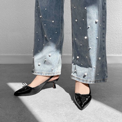 マミアン mamian 5.5cm リボン付きバックストラップパンプス／m55214 （ブラックE）のサムネイル