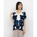 フェイズ エイト Phase Eight Mia Print Knit Top (Navy/Ivory)