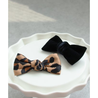 スリーフォータイム Three Four Time アニマル×ベロアセットリボンクリップ （ホワイト）