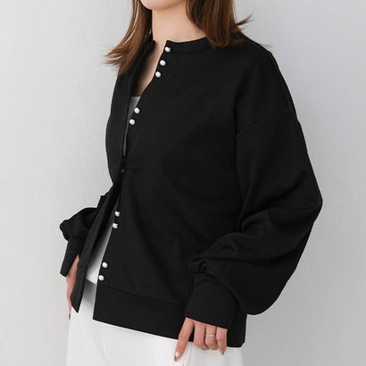 アクアガレージ aquagarage 【セットアップ可】パールボタンカーディガン 春 秋 冬 M （ブラック）