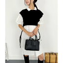 ビビッドレディ VIVIDLADY ニットベスト ニット ベスト レディース 韓国ファッション レイヤード Uネックトップス セーター ショート丈 スリット リボン FREE ブラック (ブラック)