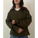 ヴィユー バイメゾンブリーズ vieux by MAISON BREEZE V neck loose light knit (オリーブ)