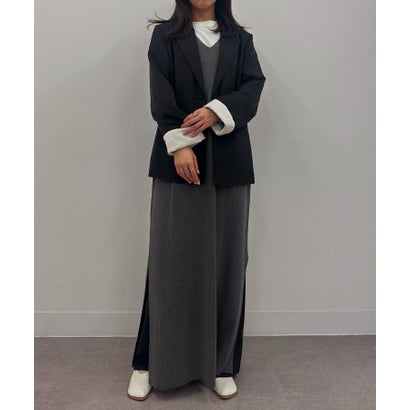 ヴィユー バイメゾンブリーズ vieux by MAISON BREEZE V neck knit long one-piece (ダークグレー) ヴィユー バイメゾンブリーズ vieux by MAISON BREEZE V neck knit long one-piece (ダークグレー)