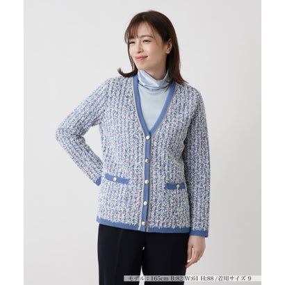 レリアン Leilian カーディガン （ブルー ）