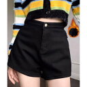 ミニミニストア miniministore 裏起毛 デニムショートパンツ レディース (ブラック)