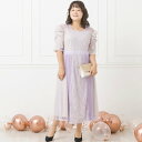 フォルムフォルマ form forma 【大きいサイズ】フィット&フレアシルエットドレス/プラスサイズ/ぽっちゃり/2L 3L 4L (ラベンダー)