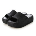 メリッサ melissa MELISSA FREE PLATFORM SLIDE GLITTER AD (GLITTER BLACK)