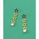 スリーフォータイム Three Four Time スター×淡水パールピアス (ゴールド)(4)