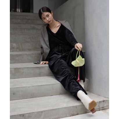 ボンジュールサガン BONJOUR SAGAN velour cachecoeur all-in-one /ベロアカシュクールオールインワン （BLACK）