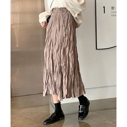 楽天LOCOMALL（ロコンド公式ストア）ガーリードール Girly Doll ワッシャーマキシスカート【韓国ファッション】【春夏新商品】 （モカ）