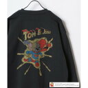 トムトジェリー TOM and JERRY ヴィンテージライク ピグメント風 フロント/バックプリント 裏起毛 オーバーサイズ スウェット レディース メンズ トレーナー (ブラック系その他)