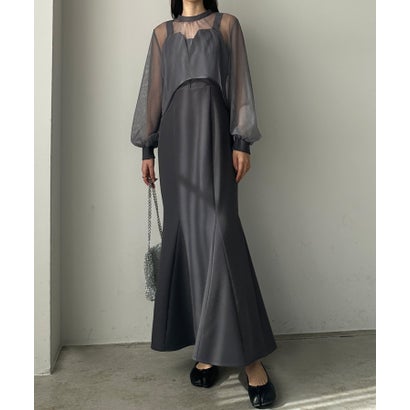 ルエレ Louere Louere 【オケージョン対応】チュールボレロ＋マーメイドワンピースSET （グレー）のサムネイル