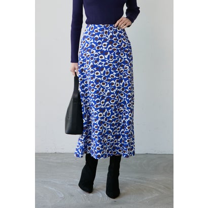 エムドゥ M.deux ジオメトリックプリントスカート （ブルー）