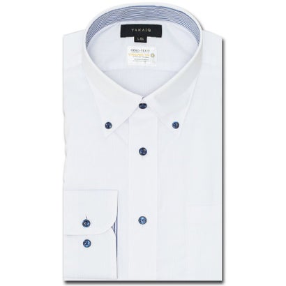 形態安定 吸水速乾 スタンダードフィット ボタンダウン長袖シャツ （白） 長袖 シャツ メンズ ワイシャツ ビジネス ノーアイロン 形態安定 yシャツ 速乾