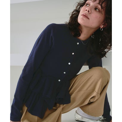 ティティベイト titivate フリルヘムニットカーディガン （ネイビー）