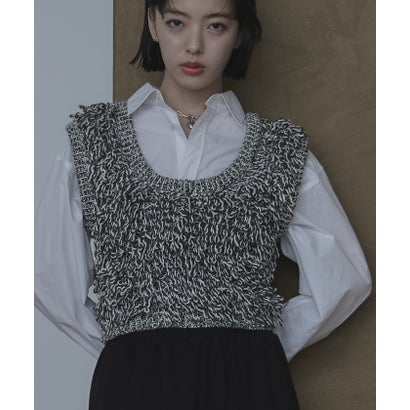 ミエット miette バックベルトループニットベスト （ブラック）