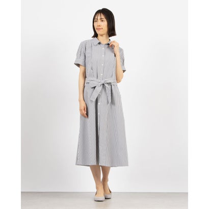 トーナル TONAL リボン付シャツフレアワンピース (ブラック) トーナル TONAL リボン付シャツフレアワンピース (ブラック)