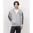 アディダス adidas メンズ スウェットフルジップ エッセンシャルズ スリーストライプス フレンチテリー フルジップパーカー JE6338 (ミディアムグレ...