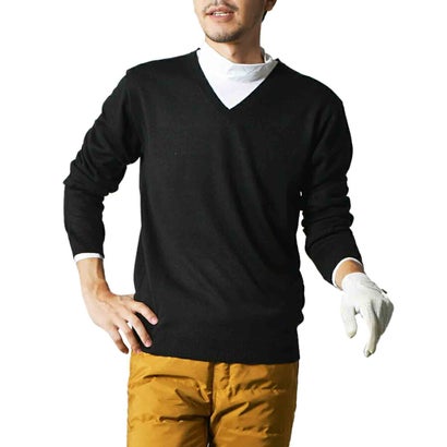 トップイズム TopIsm ゴルフウェア メンズ ニットセーター 滑らかソフトタッチ無地 Vネック 長袖 トッ..