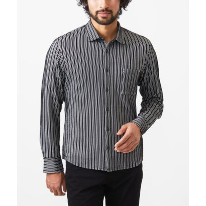 エムケーミッシェルクラン オム MK MICHEL KLEIN HOMME 長袖シャツ/トリプルフクレストライプ (ブラック)